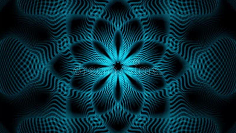 Moving round pattern of many wavy blending stripes of blue gradient. Optical art moire psychedelic background design royalty free illustration