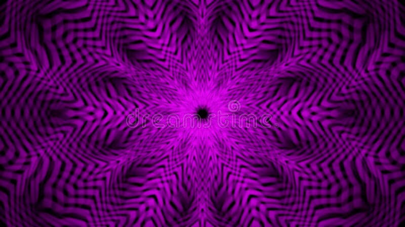 Moving round pattern in snowflake form of many blending pink stripes. Optical art moire psychedelic background design royalty free illustration