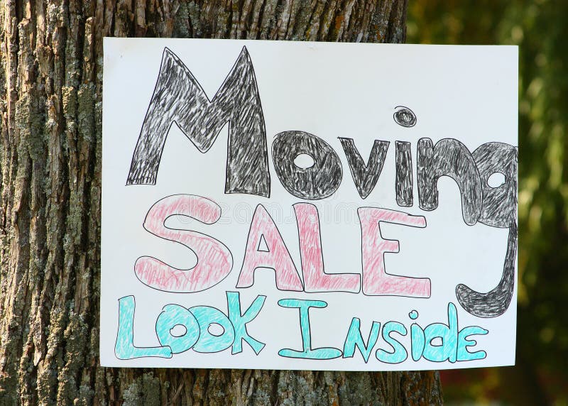Moving Sale Sign stock photo. Image of sale, sunlight 14903518