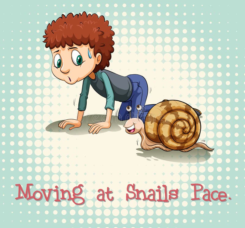 Snails pace cartoon stock illustration. Illustration of blue 103759710