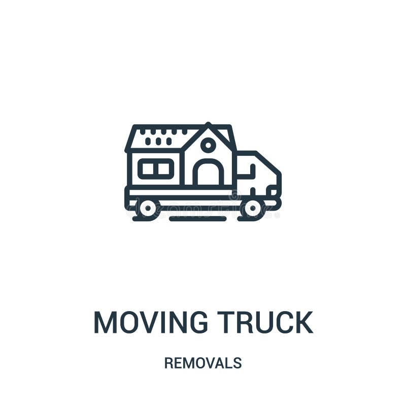 Moving truck icon vector from removals collection. Thin line moving truck outline icon vector illustration. Linear symbol for use