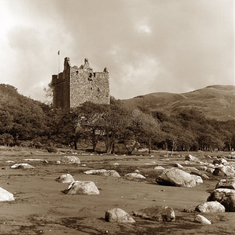 Moy Castle, sepia tone