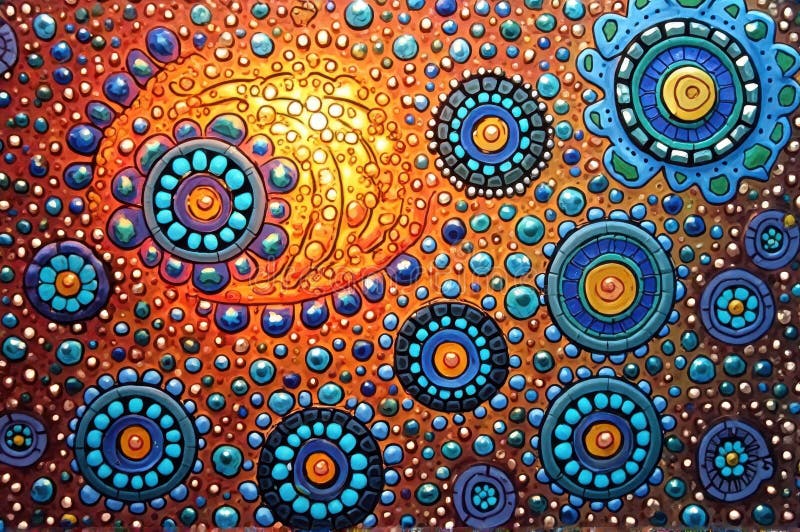 Mozaic abstract vibrant cu modele circulare și culori radiante royalty free stock photography