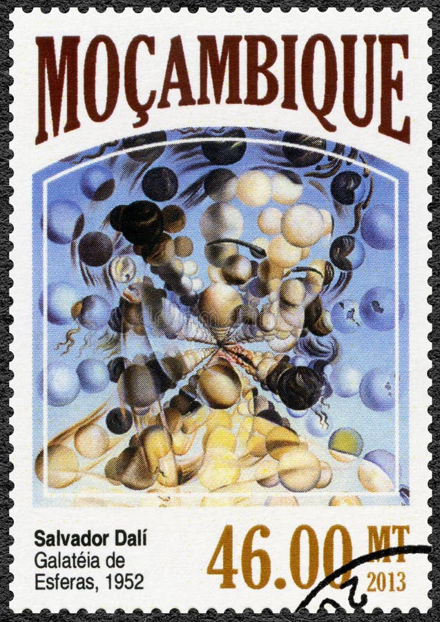 MOZAMBIQUE - 2013: toont Galatea van de Gebieden, 1952, door Salvador Dali 1904-1989 stock foto's MOZAMBIQUE - 2013: toont Galatea van de Gebieden, 1952, door Salvador Dali 1904-1989 stock foto's