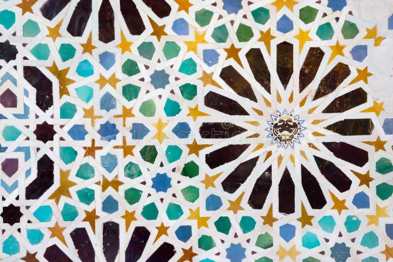 Mozaïek in Alhambra, Granada stock afbeeldingen Mozaïek in Alhambra, Granada stock afbeeldingen