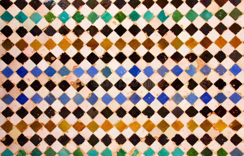 Mozaïek in Alhambra, Granada, Spanje stock fotografie Mozaïek in Alhambra, Granada, Spanje stock fotografie