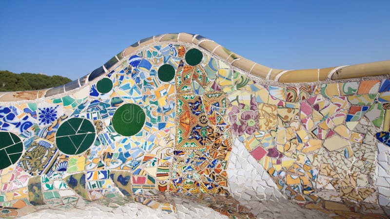 Mozaïek in Park Guell royalty-vrije stock afbeeldingen Mozaïek in Park Guell royalty-vrije stock afbeeldingen