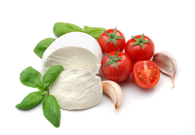 Mozzarella, tomatoes and basil