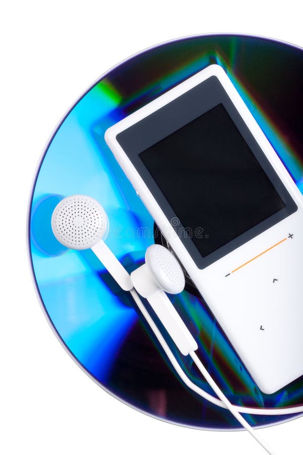 MP3 player and CD disk stock photo. Image of digital, media 9898272