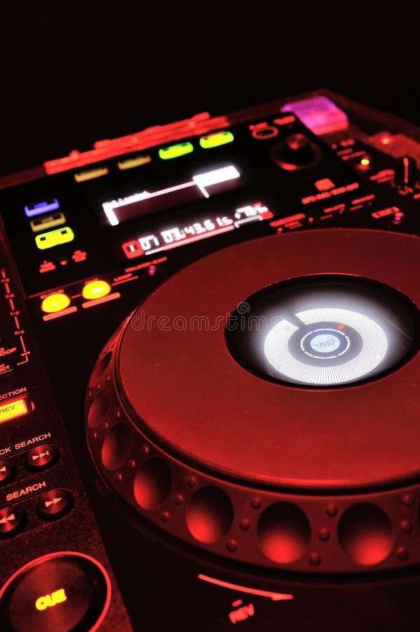 Dj mixer console at work stock photo. Image of lights 25534760