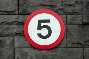 5mph 5 Miles Per Hour Road Sign Stock Photo Image Of Points 