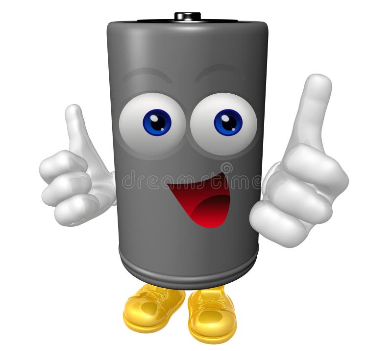 Mr Battery mascot stock illustration. Illustration of battery 9790486