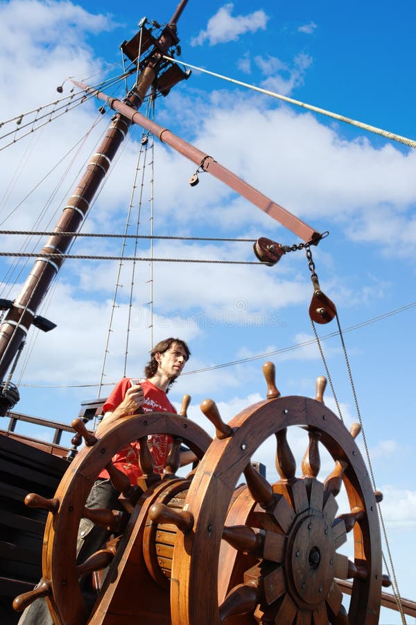 Young Man Aboard A Boat. Young Man Aboard A Boat