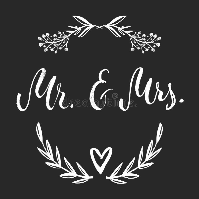 Download Mr & Mrs. And, Ampersand Symbol. Bride And Groom. Wedding Words. Stock Illustration ...
