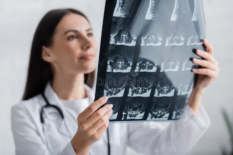 Mri Scan in Hands of Blurred Stock Photo Image of clinic, healthcare