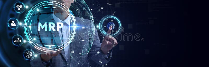 MRP Material Requirement planning Manufacturing Industry Business Process automation vector illustration