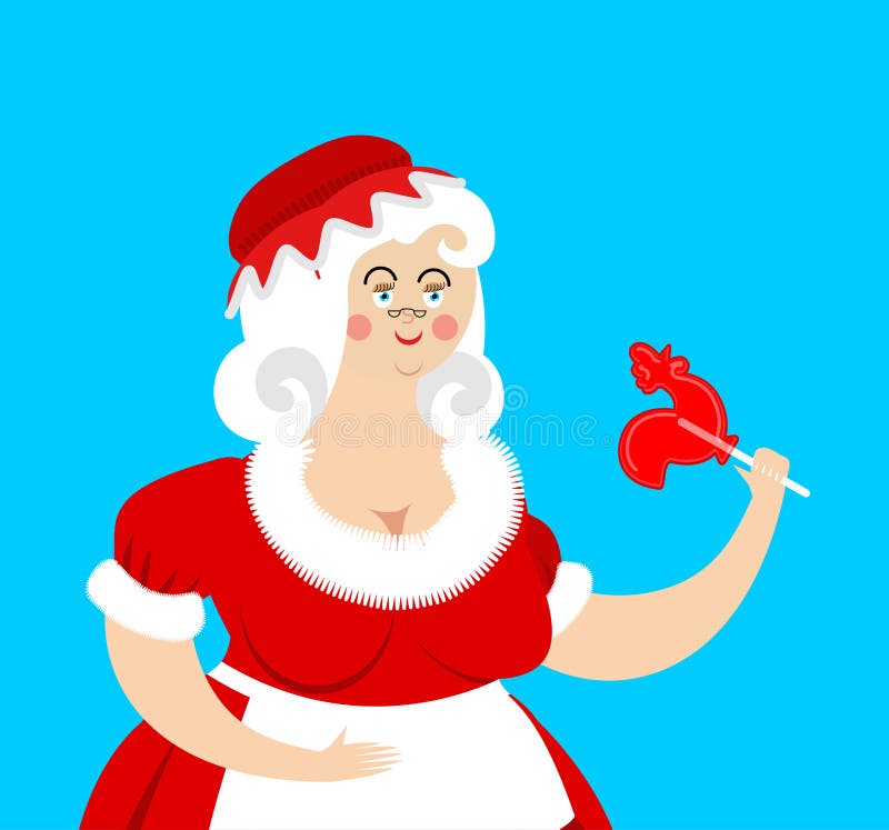 Mrs Claus Isolated Wife Of Santa Claus Christmas Woman In Red Stock Vector Illustration Of