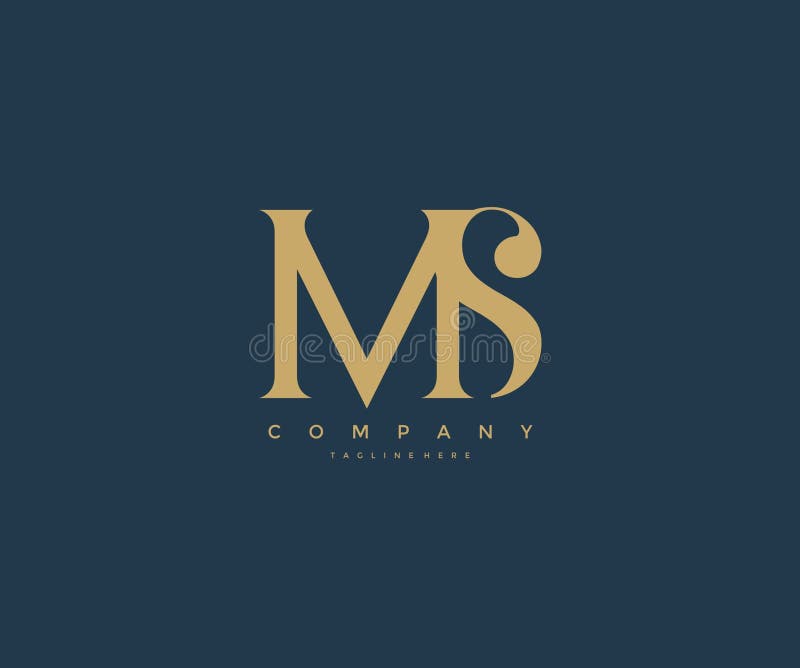 Ms elegante Letter Linked Monogram Logo Design ilustración del vector