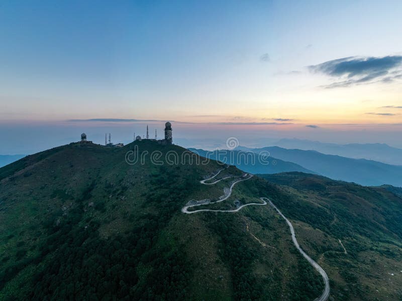 Mt. Dai Mo Shan and Weather Radar Site at Dawn Stock Image Image of landscape, color 163561215