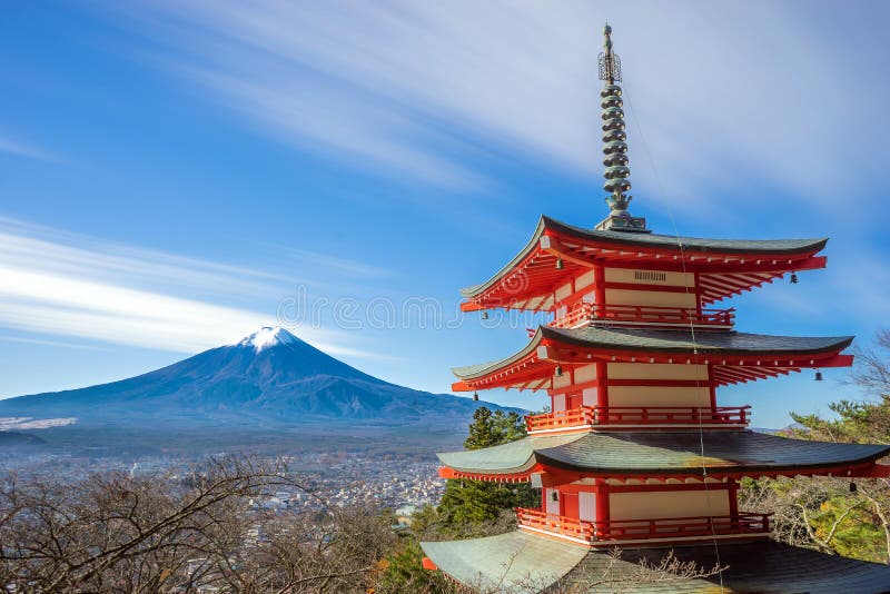 Mt Fuji avec la pagoda de Chureito images stock Mt Fuji avec la pagoda de Chureito images stock