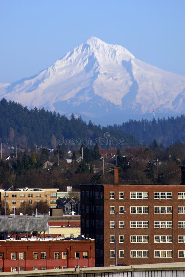 Mt Hood over Portland, Oregon