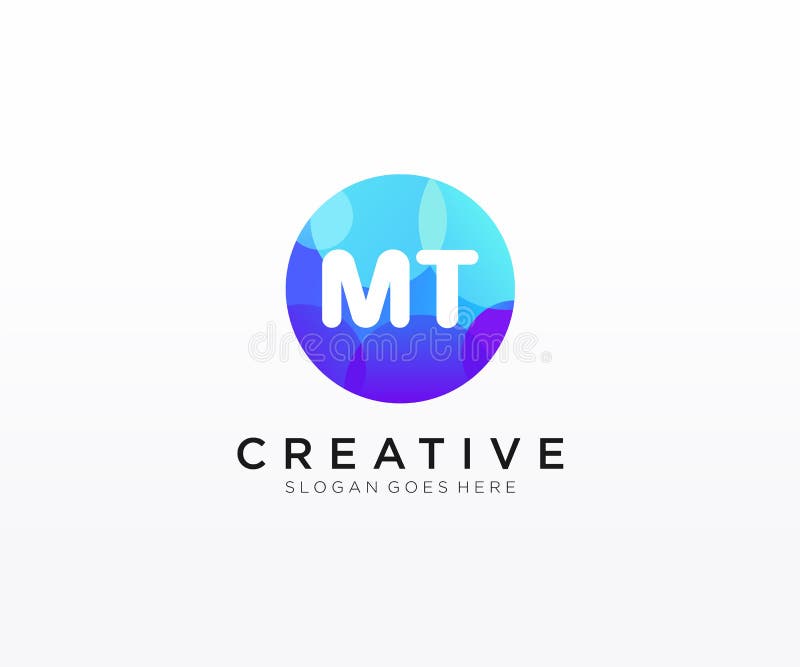 MT initial logo With Colorful Circle template vector vector illustration