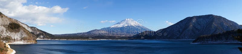 Mt Le mont Fuji et lac Motosu photo stock Mt Le mont Fuji et lac Motosu photo stock