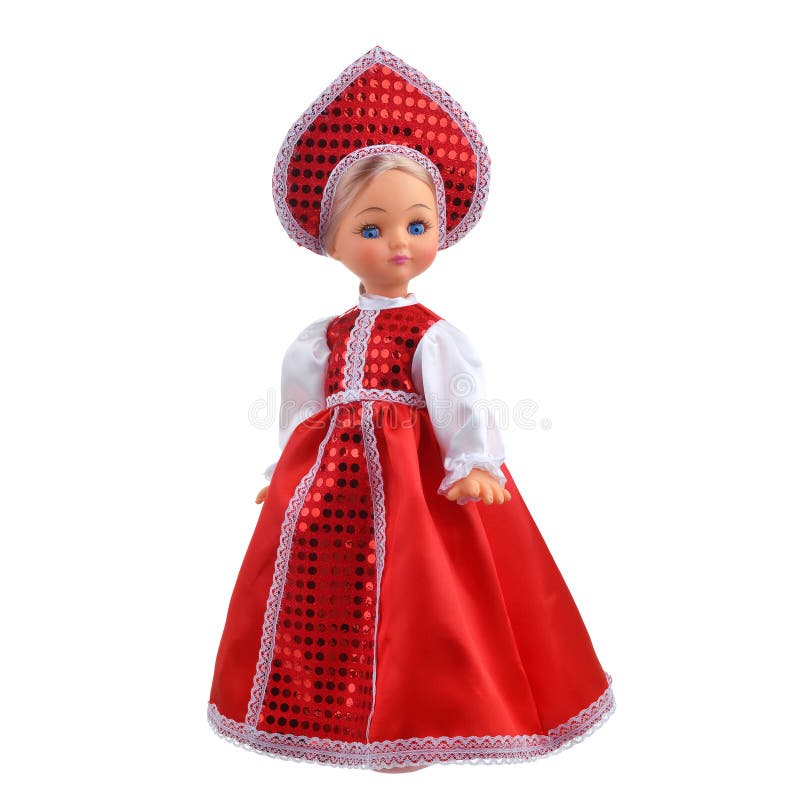 muñeca con vestido rojo