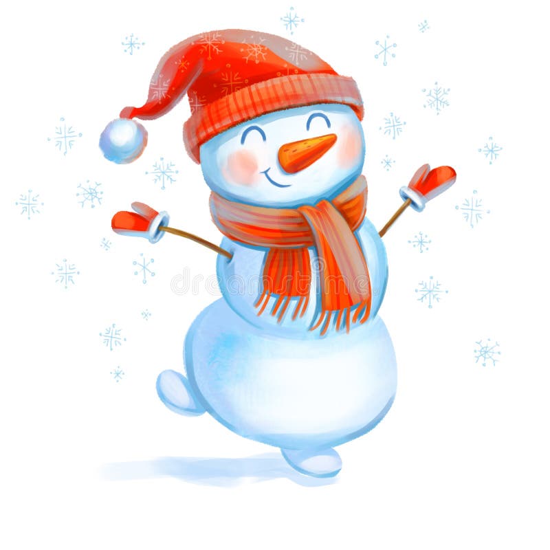 Muñeco de nieve alegre stock de ilustración. Ilustración de - 134718345