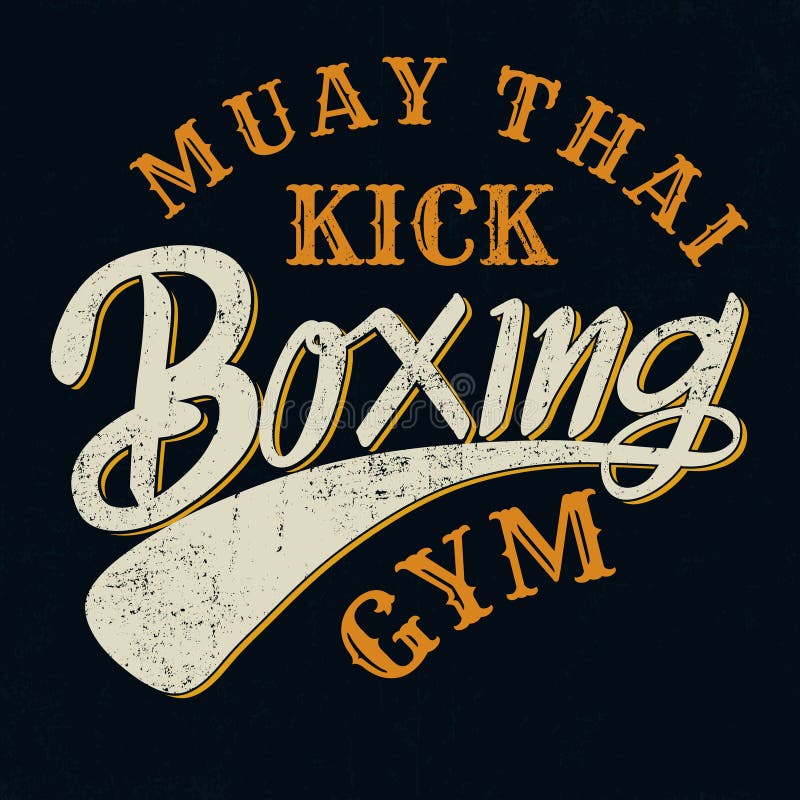 Muay het Thaise schop in dozen doen typograpic voor t-shirt, affiche, achtergrond, s royalty-vrije illustratie Muay het Thaise schop in dozen doen typograpic voor t-shirt, affiche, achtergrond, s royalty-vrije illustratie