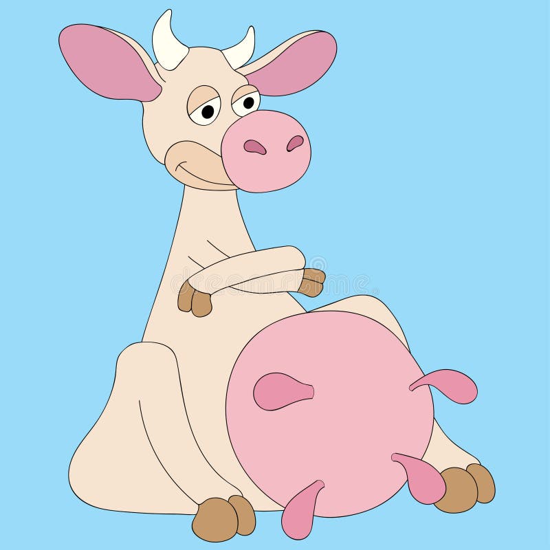 Mucca del fumetto dell'illustrazione molto piacevole illustrazione vettoriale Mucca del fumetto dell'illustrazione molto piacevole illustrazione vettoriale
