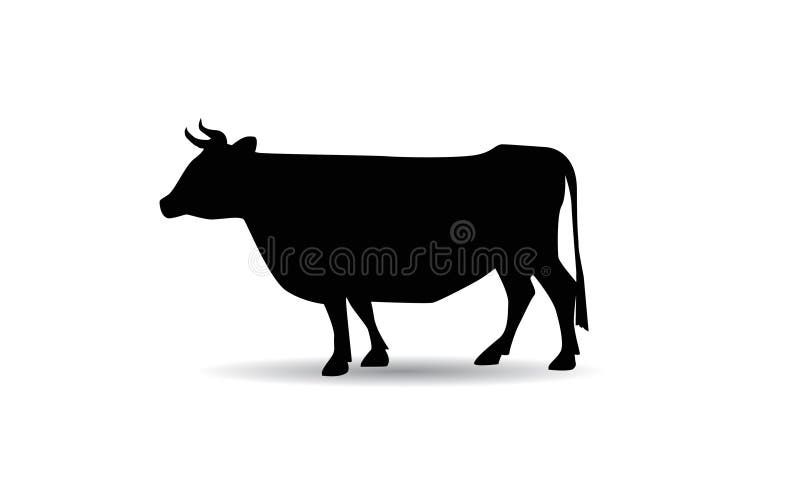 Mucca nera nel vettore. Mucca nera isolata su fondo bianco