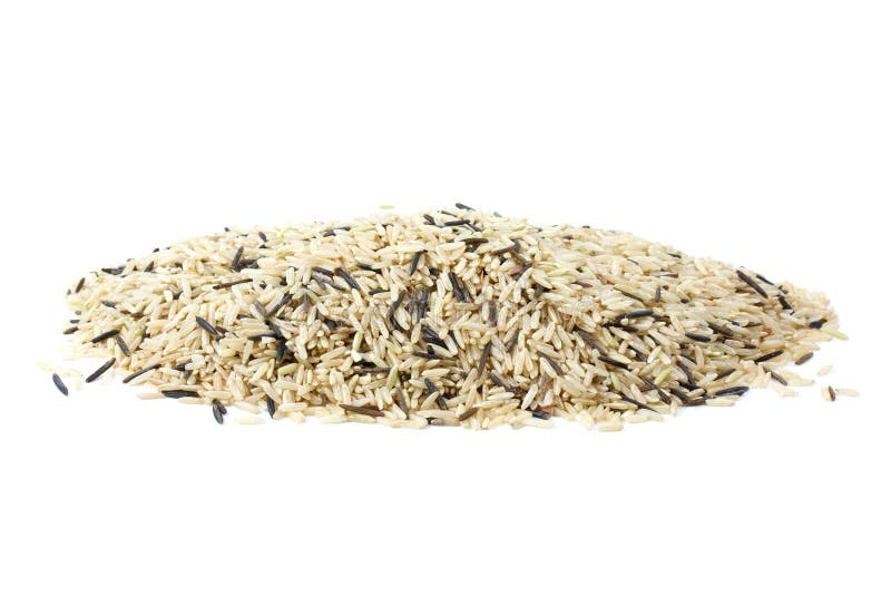 Mucchio dei granuli (coltivati e selvaggi) mixed del riso