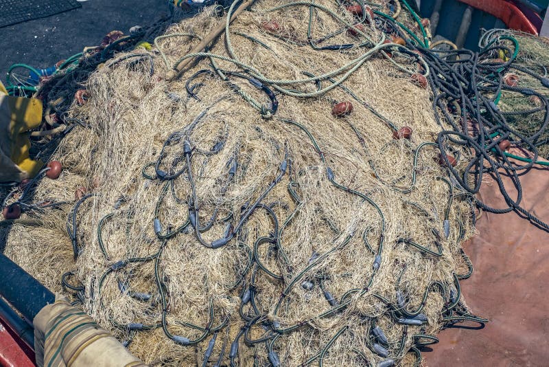 Mucchio delle reti da pesca fotografie stock