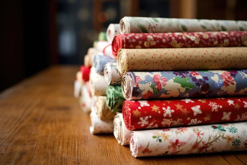 Mucchio di carta confezionata per natale arrotolata illustrazione vettoriale