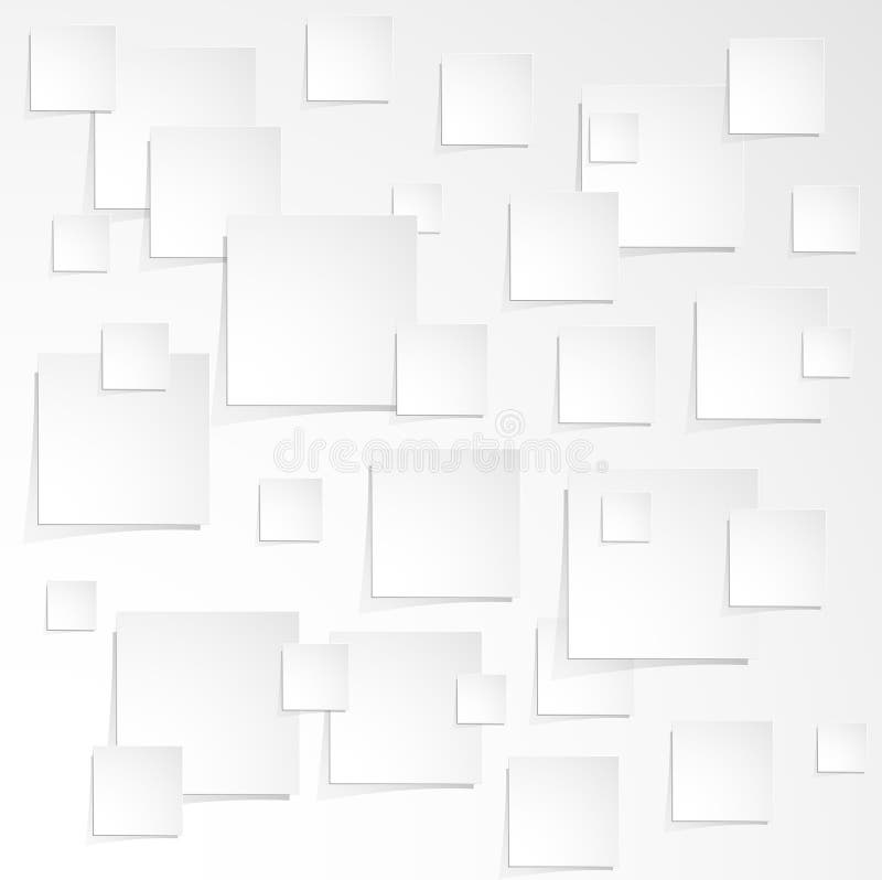 Much of White Paper Sheet with the Shadow Stock Vector Illustration