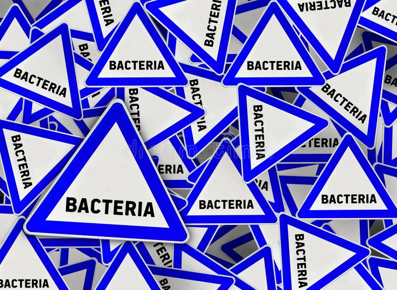 Mucha señal de tráfico del triángulo de las bacterias libre illustration Mucha señal de tráfico del triángulo de las bacterias libre illustration