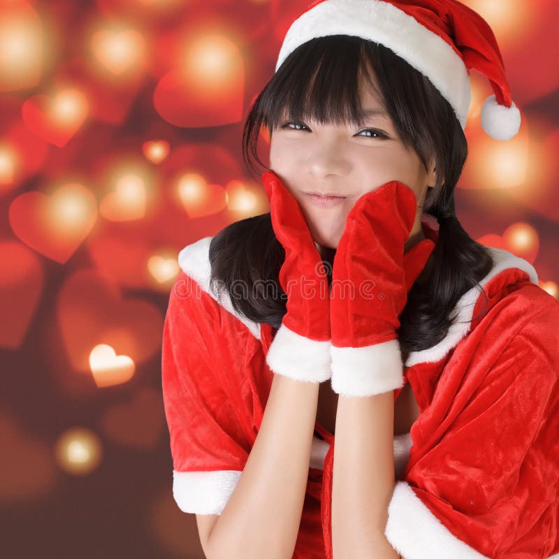 Muchacha adorable feliz de la Navidad foto de archivo libre de regalías Muchacha adorable feliz de la Navidad foto de archivo libre de regalías