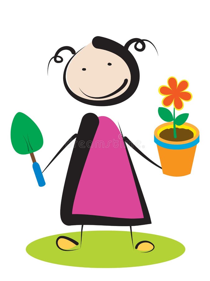 Muchacha con la flor stock de ilustración Muchacha con la flor stock de ilustración