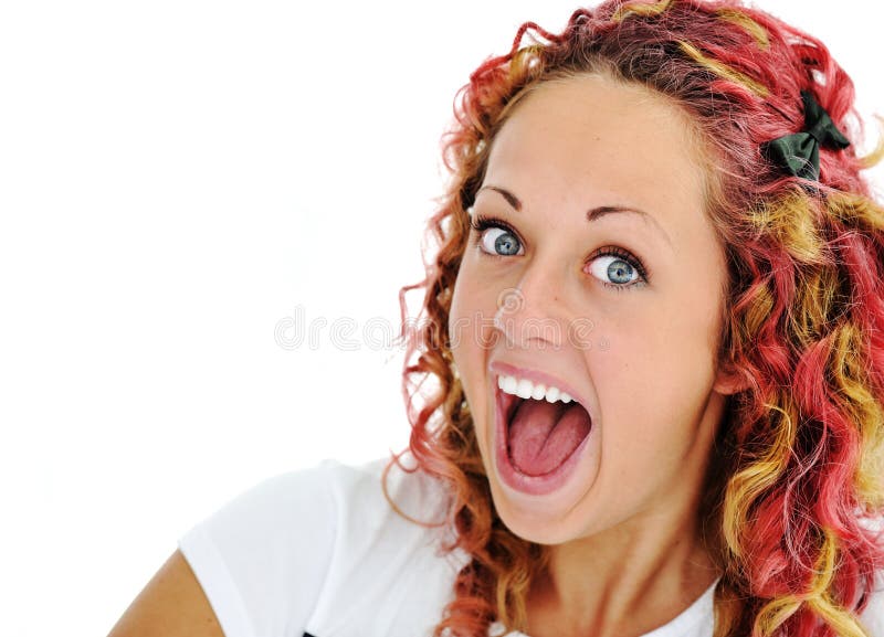 Muchacha emocionada imagen de archivo