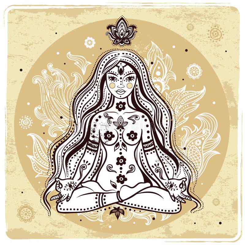 Muchacha en la meditación libre illustration Muchacha en la meditación libre illustration