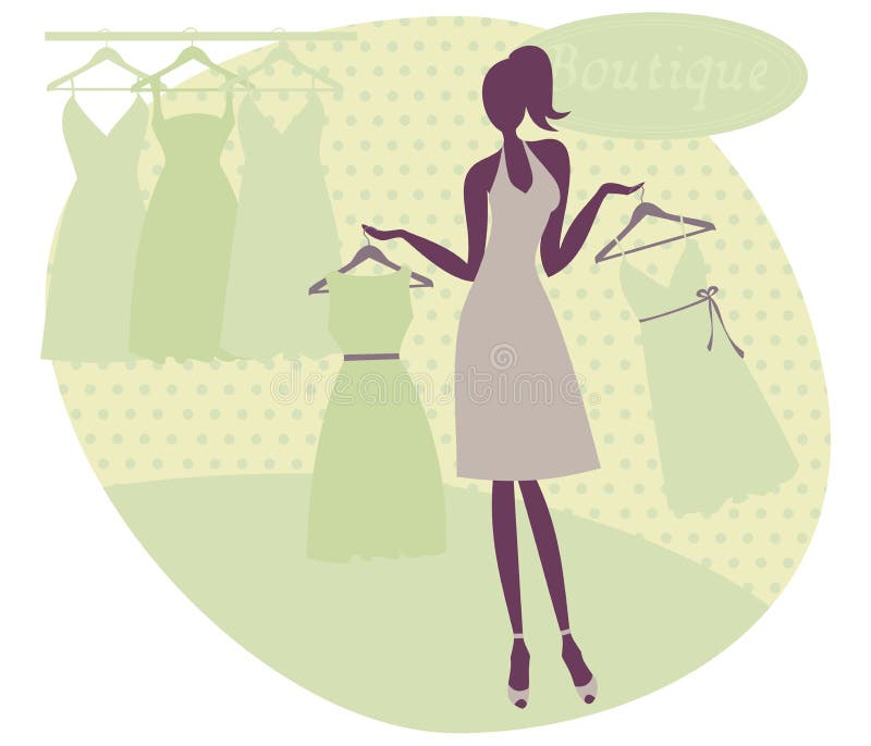 Muchacha en un boutique ilustración del vector
