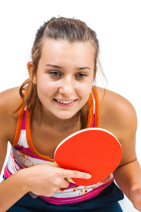 Muchacha hermosa joven que juega a tenis de vector imagenes de archivo Muchacha hermosa joven que juega a tenis de vector imagenes de archivo