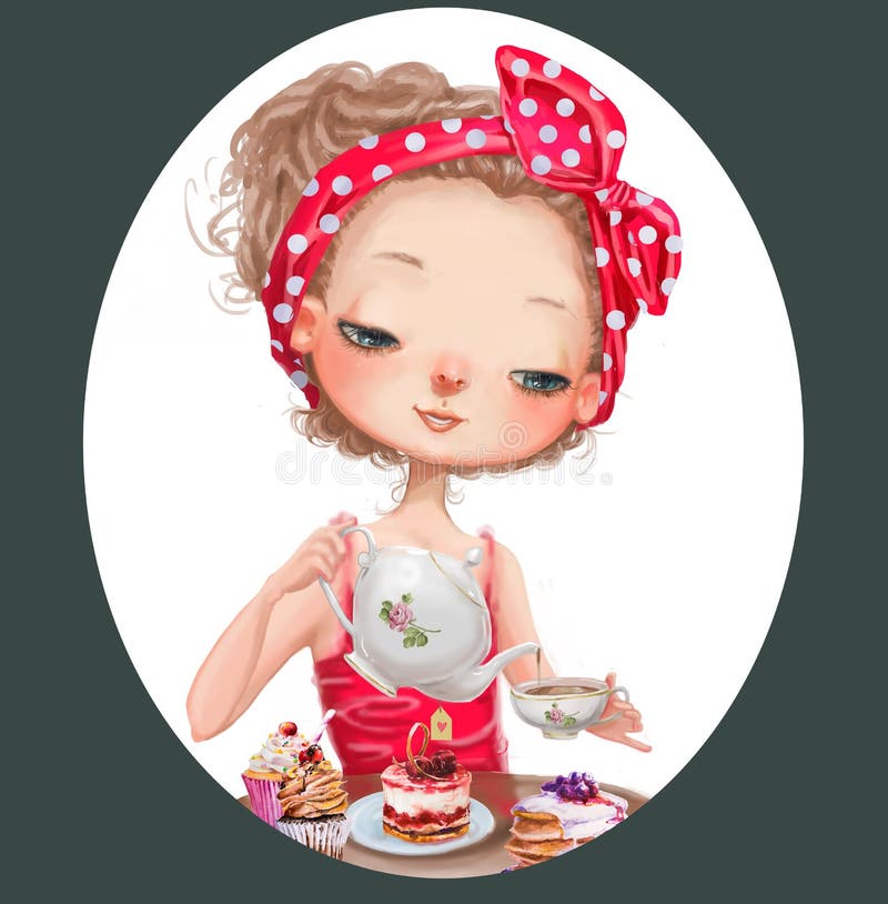 Muchacha linda de la historieta libre illustration