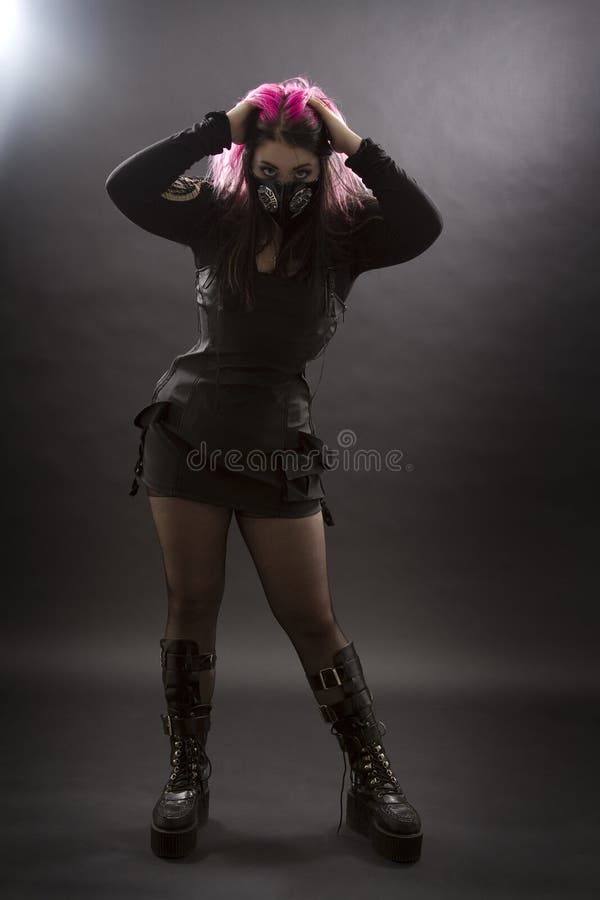 Muchacha loca de Goth imagen de archivo Muchacha loca de Goth imagen de archivo