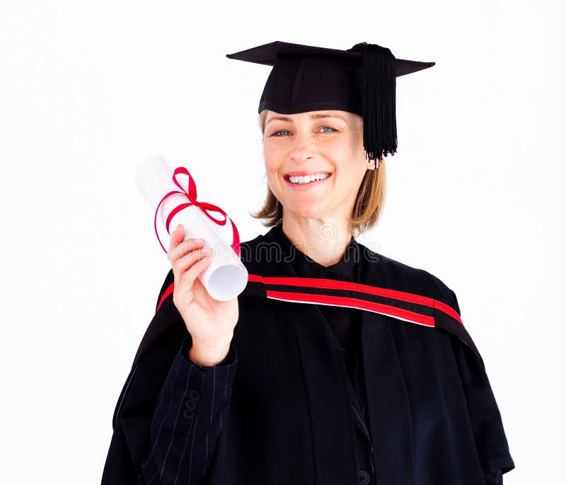 Muchacha que celebra éxito después de la graduación fotos de archivo libres de regalías Muchacha que celebra éxito después de la graduación fotos de archivo libres de regalías