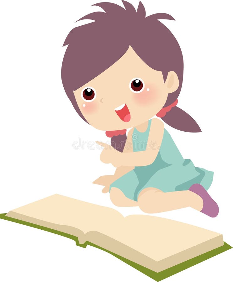 Muchacha que lee un libro stock de ilustración Muchacha que lee un libro stock de ilustración