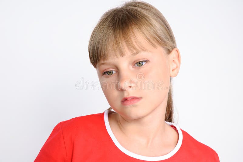 Muchacha triste del preadolescente, problemas del adolescente fotografía de archivo libre de regalías
