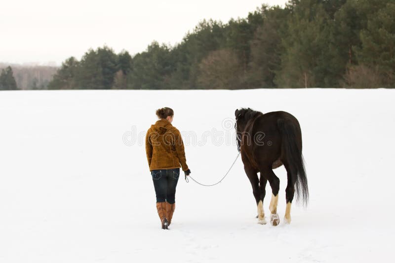 Muchacha y caballo fotografía de archivo libre de regalías