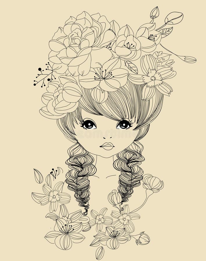 Muchacha y flor bonitas libre illustration Muchacha y flor bonitas libre illustration